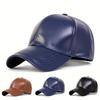 Casquettes de Baseball Unies en Cuir PU pour Homme et Femme Chapeaux Casuels Réglables Chapeau de Soleil d'Extérieur Printemps et Automne