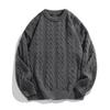 Japanese Style Men's Solid Crew Neck Sweater Autumn Winter Vintage Loose Casual Knitting Shirt