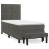 3137822 vidaXL Divan Bed and Mattress Dark Grey 90x200 Cm Velvet