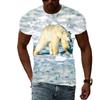 Letní móda Polar Bear Image Pánské ležérní tričko s 3D tiskem Hip-hop personalizované kulatý výstřih Top s krátkým rukávem