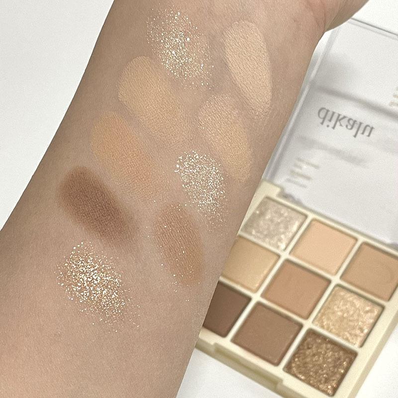 Dikalu 9-Farben Lidschattenpalette: Buttercreme Matt & Schimmer