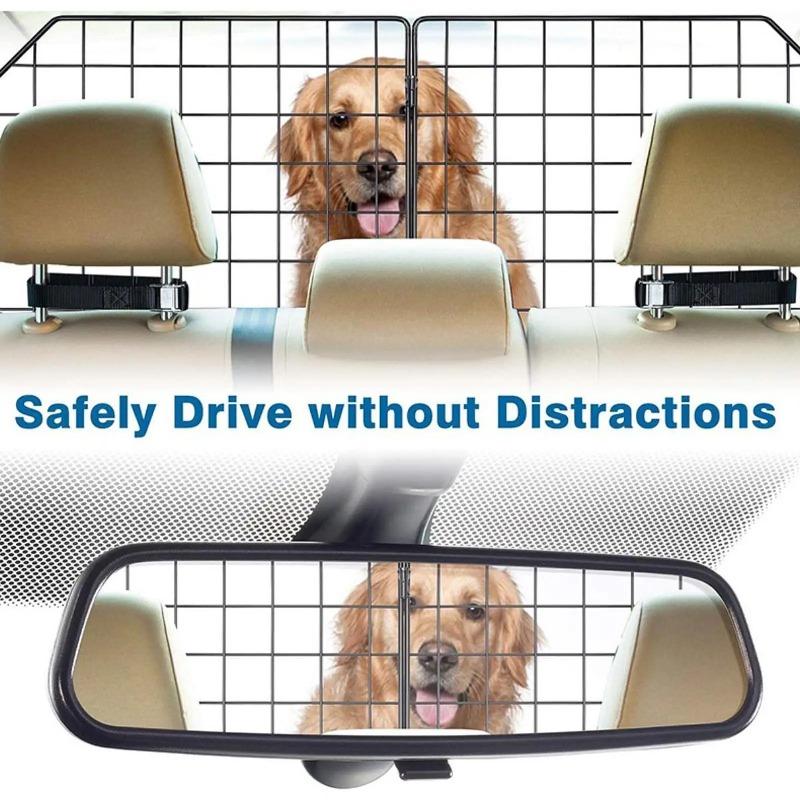 Verstellbare Hunde-Autobarriere Atmungsaktiver Haustier-Kofferraumteiler Gitter für Fahrzeuge Reise-Schutznetz für Hundereise-Sicherheitszubehör