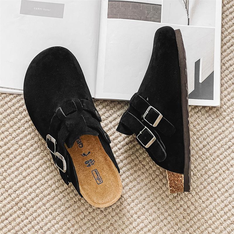 

3501 Полностью кожаные туфли-баотоу для пар, мужские универсальные шлепанцы из коровьей кожи, уличная обувь для рыбалки 44-Male Size