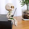 Halloween Skeleton Fishing Figurine Resin Statue Indoor Garden Party Outdoor Ornament Decor For A3T4