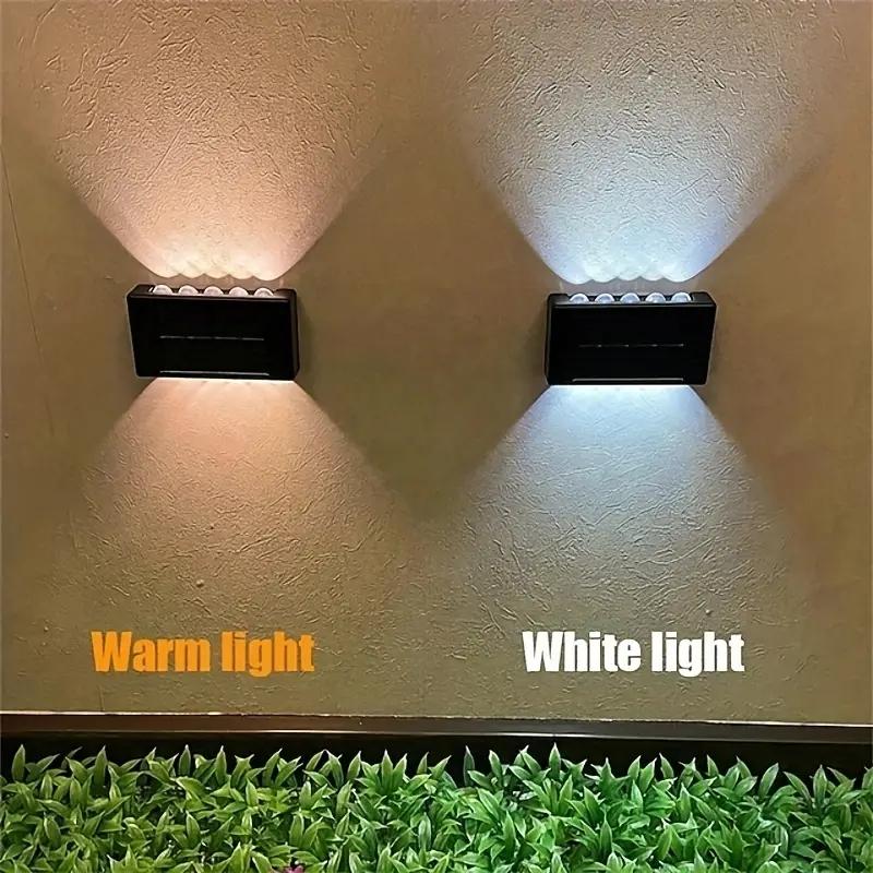 1000LM LED Solar Wall Lamp Outdoor Waterproof Up and Down Luminous Lighting for Garden Fence Decoration Sunlight Light