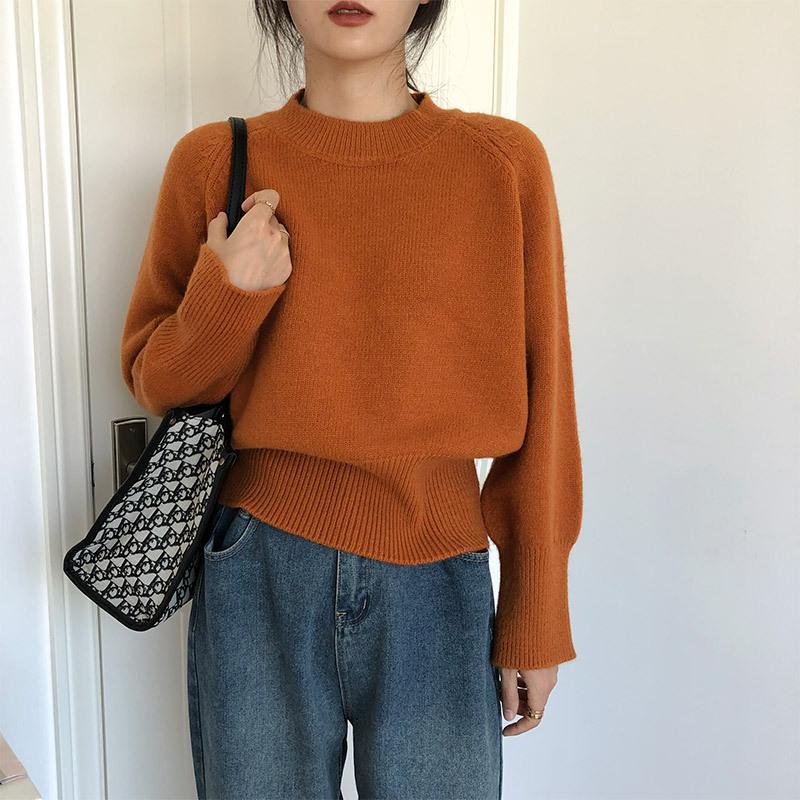 Winter Knitted Sweater Women Vintage Loose O-neck Casual Lazy Oaf All-match Pullover Sweaters Female Solid Jumper Knitwear Tops
