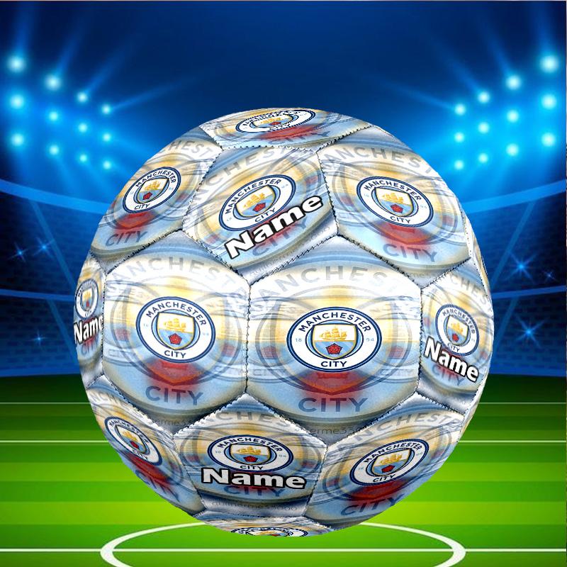 Individueller Name Personalisierter Manchester City FC-A Druck Größe 5 Fußball Training & Spiel Fußball, für Team, Kicken, Geschenk für Fußball-Enthusiasten