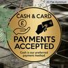2D Flat, 1pc 7.87x7.87in Round Aluminum Sign- Brushed Golden Metal Sign-' Cash Card Payments Accepted' Preferred Method of Payment Plaque, Durable