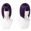 Heat-resistant Cosplay Wig, Deep Purple, Short Hair, Event Wig + 2 Bonus Items