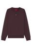 [HUGO] Cotton Blend Sweatshirt with Stacked Logo Patch, Men's Size L, Brown
