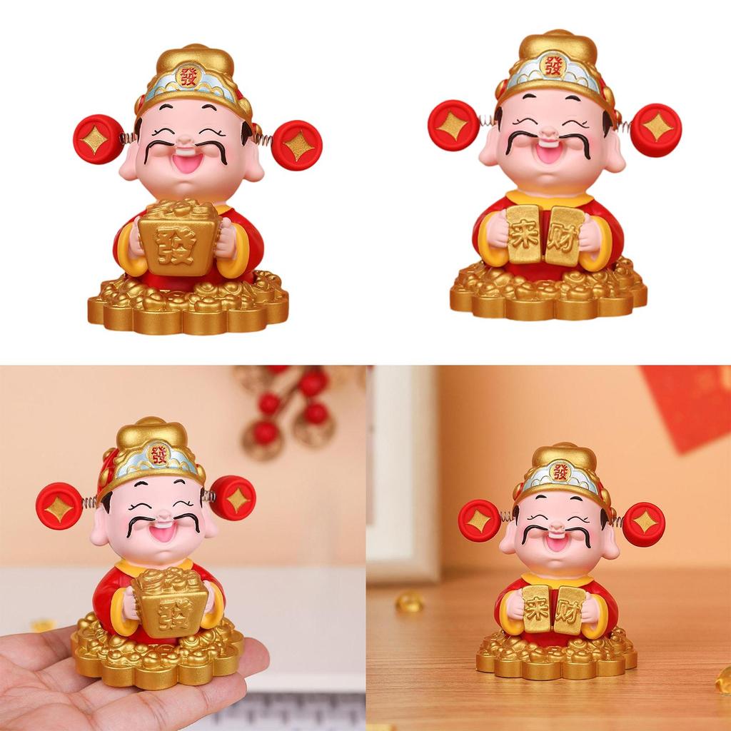 God of Wealth Ornament Decor Collectible Decorative Resin Ornament Photography Props Feng Shui Sculpture for Bedroom Table