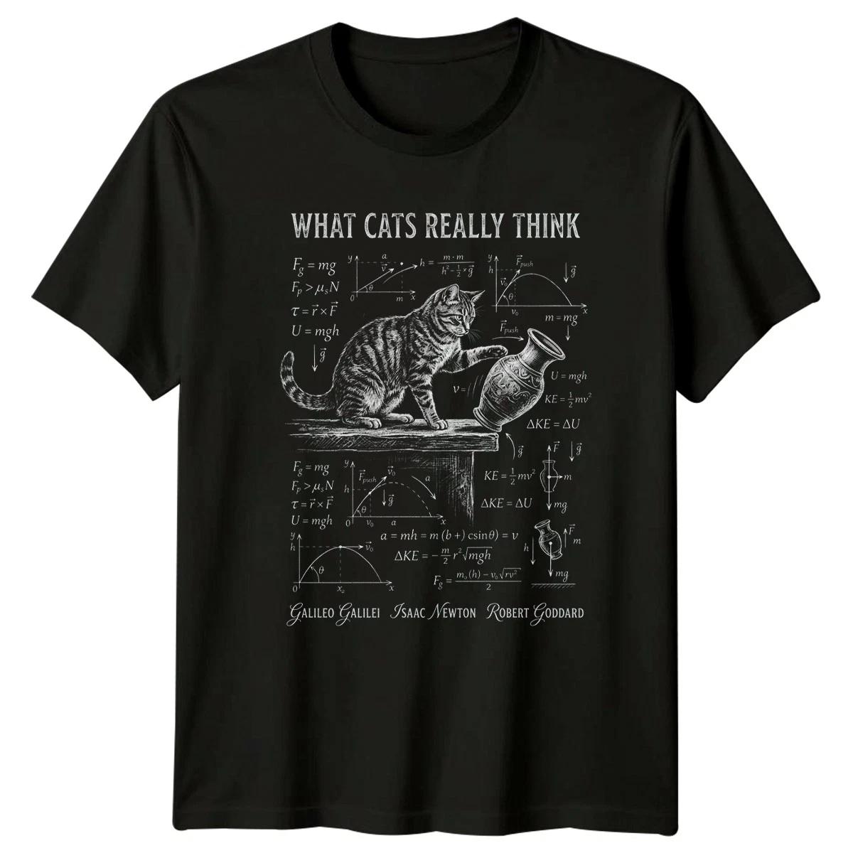 What Cats Really Think T-Shirt Physics Science Cats Gift For Him And Her XL
