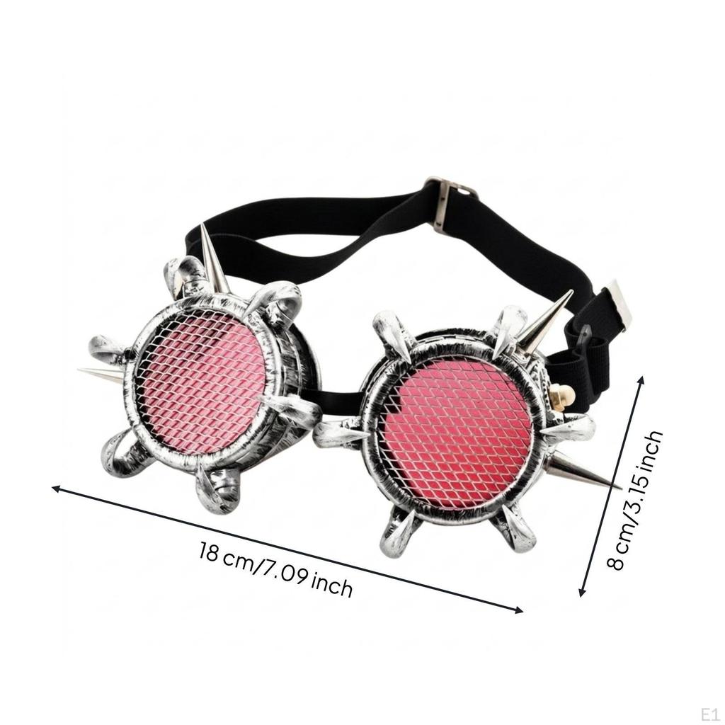 Steampunk-Schutzbrille Elastisch mit Netz-Linsen Industrielle Brille für Cosplayer, Cosplay,