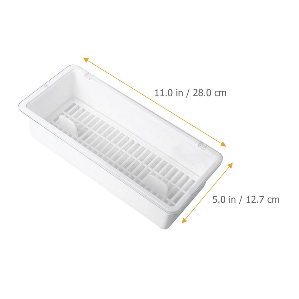 Premium Kitchen Cutlery Organizer Chopsticks Drain Box with Drain Holes Compact Flat Bottom Storage Case for Forks Spoons Knives