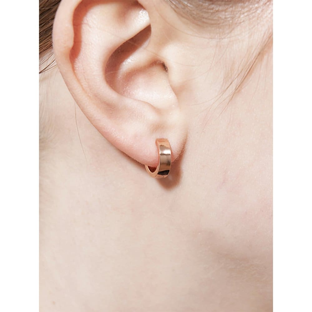 14K Gf Simple Round One-Touch Earrings Gigfee004