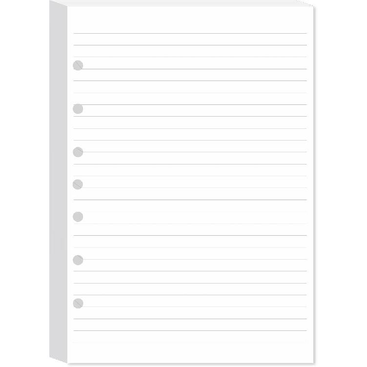 7-Hole Lined Filler Paper Pack of 100 Sheets for Mini Binders, College Ruled, 5-1/2" x 8-1/2", White