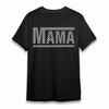 Women's Classic Trend T-Shirt Checkered Mama Tee Short Cotton Black Oversize