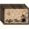 4/6pcs Coffee Mocha Latte Coffee Placemats Seasonal Holiday Placemats Suitable for Kitchen Dining Room Coffee Shop Reception Room Party Decoration
