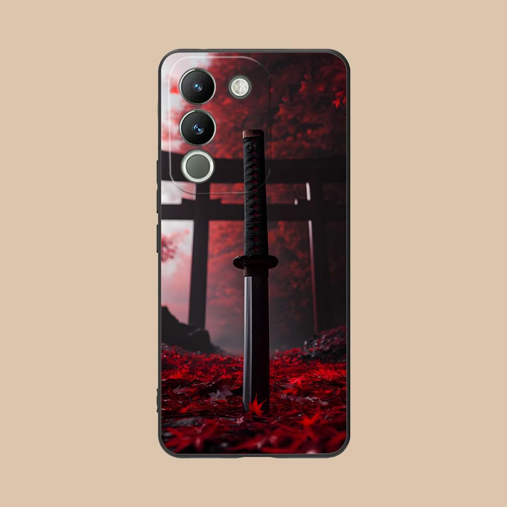 Katana Samurai Ronin Sakura Phone Case for VIVO V60 V50 V40 V30 V29 V27 V25 V23 Pro Lite 5G Colorful Printing Cover Pretty Cover