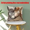 2D flat-Cute Couple Donkey Throw Pillow Cover Warm Farmhouse Animal Decorative Pillow Case Living Room