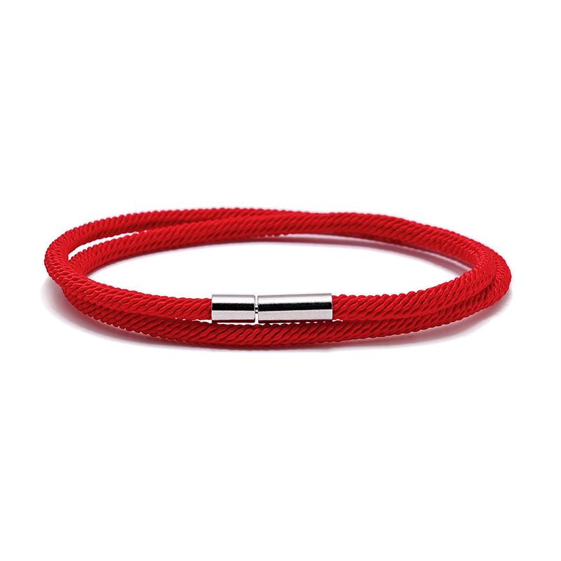 

Minimalist 3mm Milan String Bracelet Men Women Birthday Gifts For Couples Stainless Steel Braclet Best Friend Braslet Jewelry S 18.5cm 7.3Inch красный