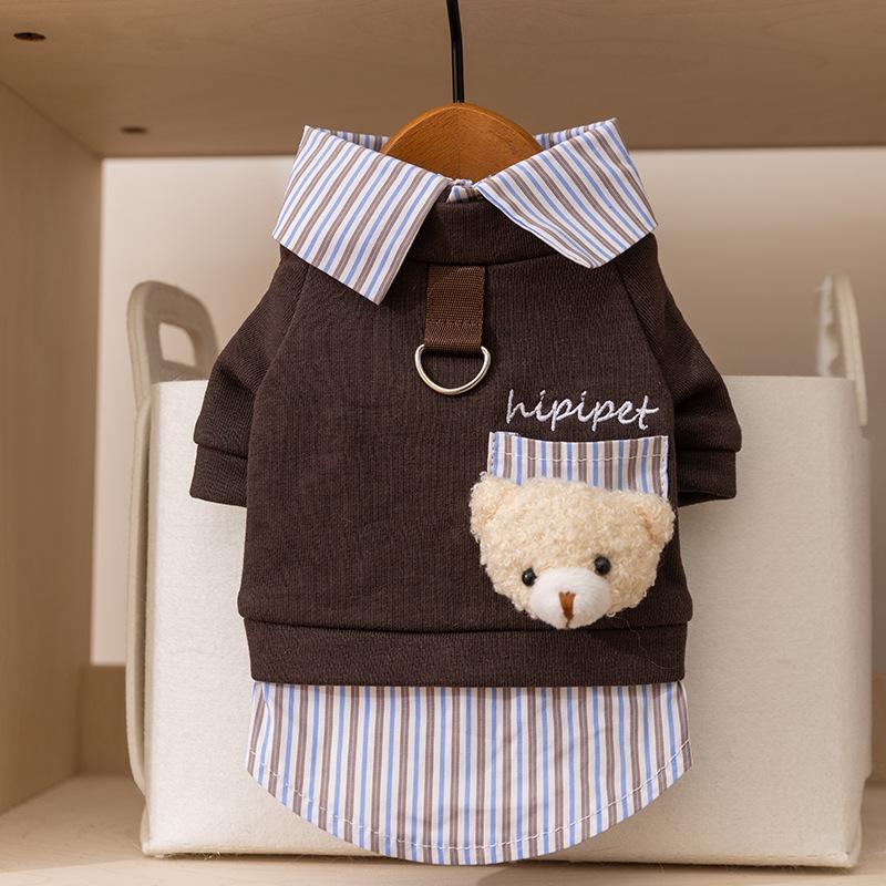 

New autumn and winter dog clothes fake two-piece shirt collar sweater cat pet clothes XXL (recommended weight 15-10kg)