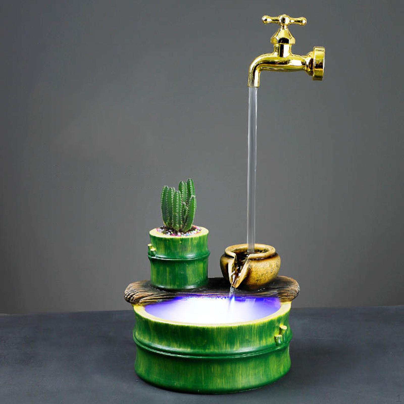 

Mini Indoor Desktop Waterfall Fountains ,Wonderful Floating Faucet Compact Art Crafts Flowing Water With Fog Light