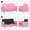 2 Piece Storage Sofa Set in Pink Polyester