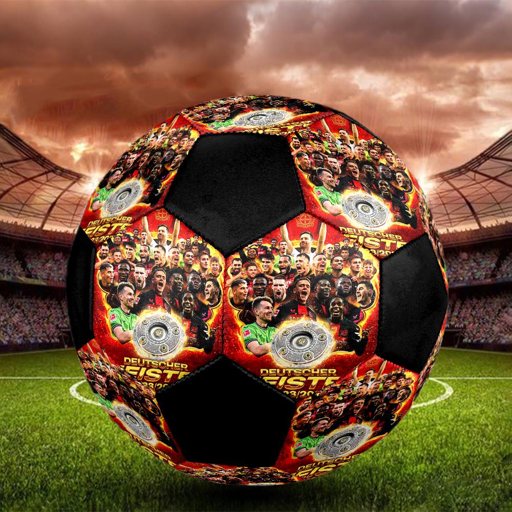 Bayer 04 Leverkusen Indoor Soccer Ball Colorful Machine Stitched PVC Size 5 Team Training Competition Ready Durable High-Bounce Cool Sports Gift