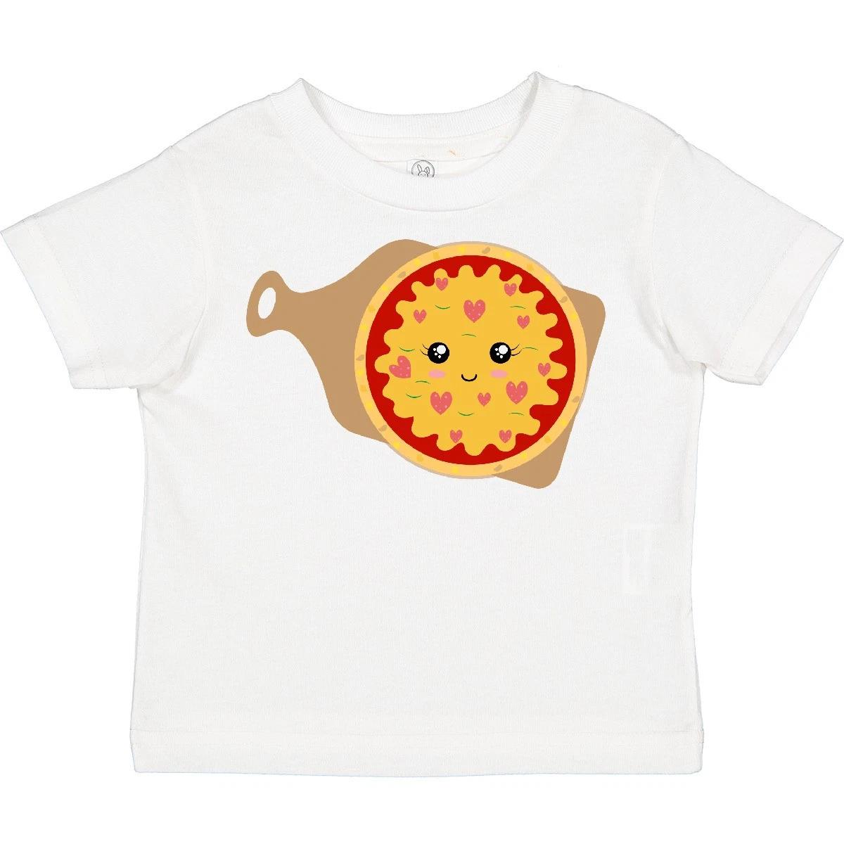 

Inktastic Kawaii Fresh Out Of The Oven Pizza Toddler kids boys T-Shirt Baked Food Child 130