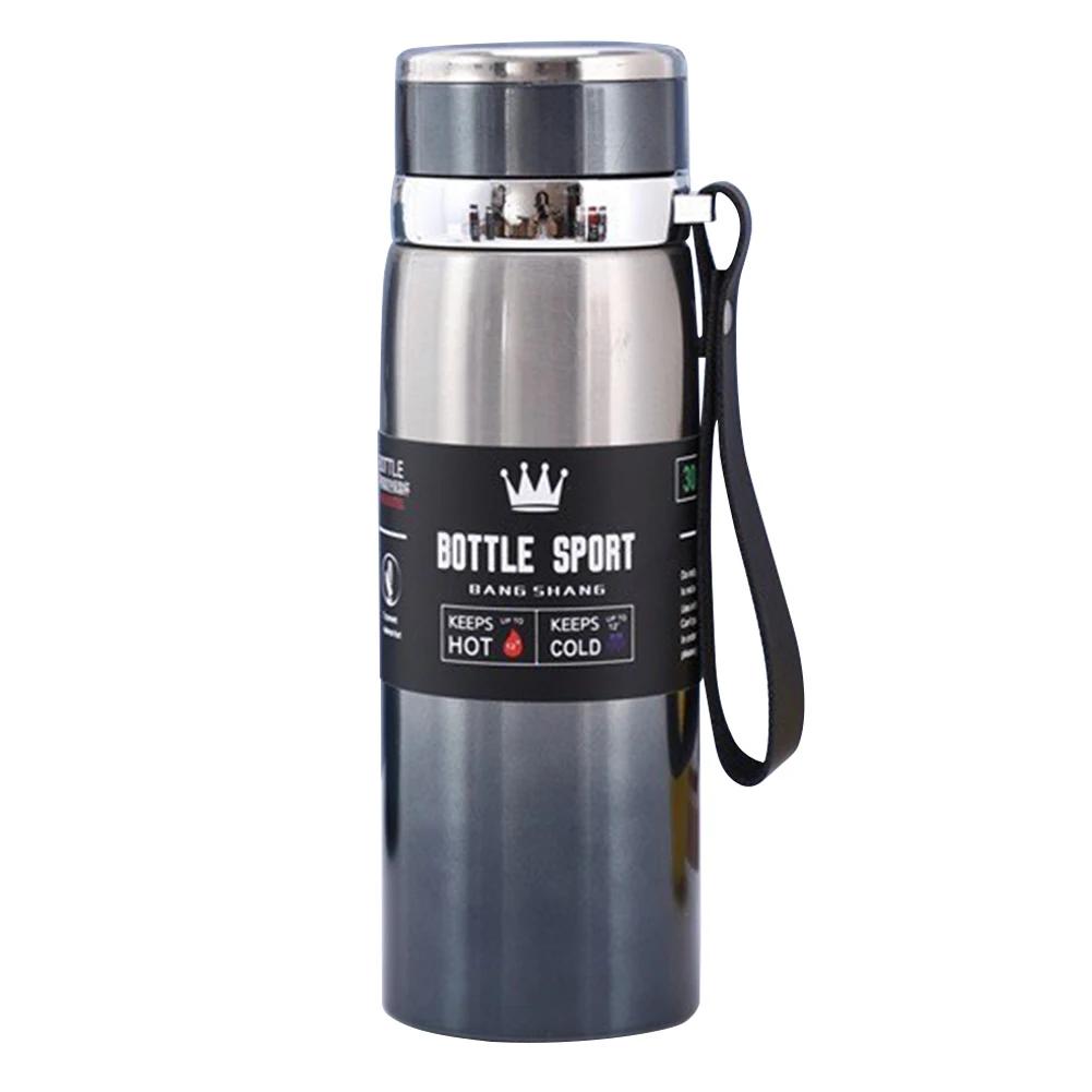 1000ml Vacuum Double Insulation Cup with Handle Portable Sports Bottle Stainless Steel Outdoor Vacuum Flask for Hot Cold Drinks
