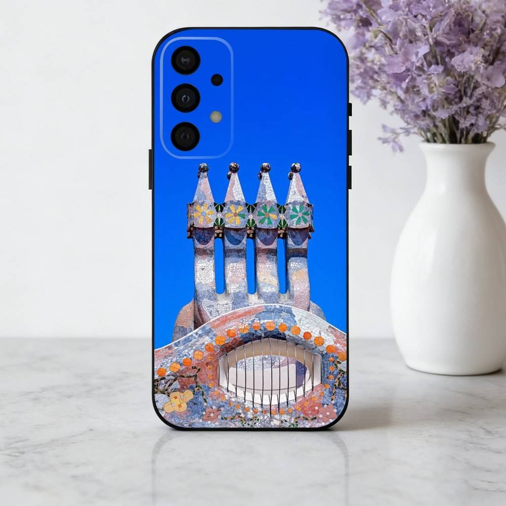 A-Architectural scenery of B-Barcelona Phone Case For Samsung Galaxy A73,A72,A71,A70,A53,A52,A51,Soft Silicone Black Cover