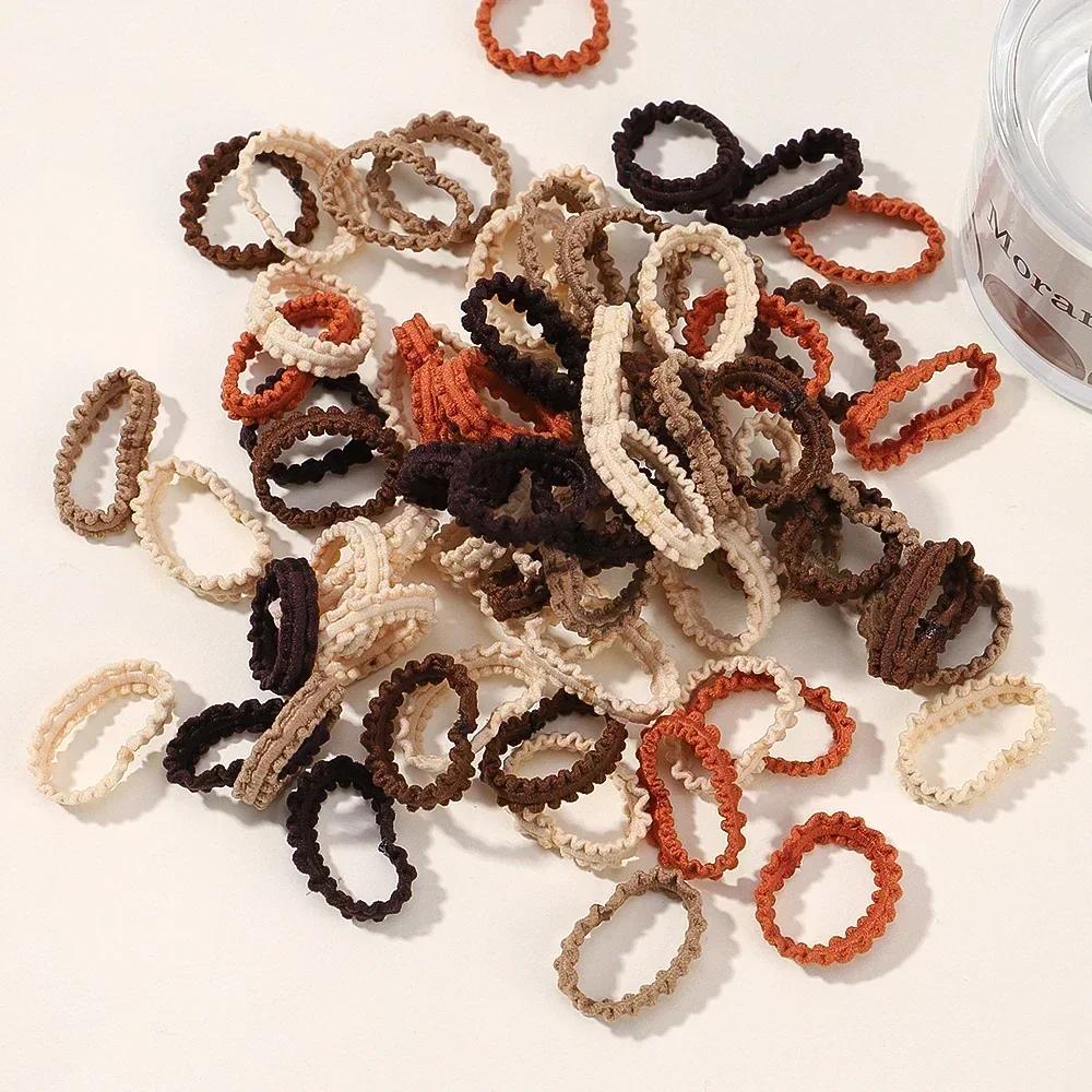 40/60pcs Kids Colorful Small Rubber Bands Girls Hair Ties Headbands Non Damaging Tie Ponytail High Elastic Durable Hair Rope Set