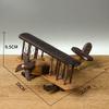 Vintage Wooden Airplane Decor Creative Retro Aircraft Model Handcrafted Ornament Stylish Desktop Accent for Home Office Living