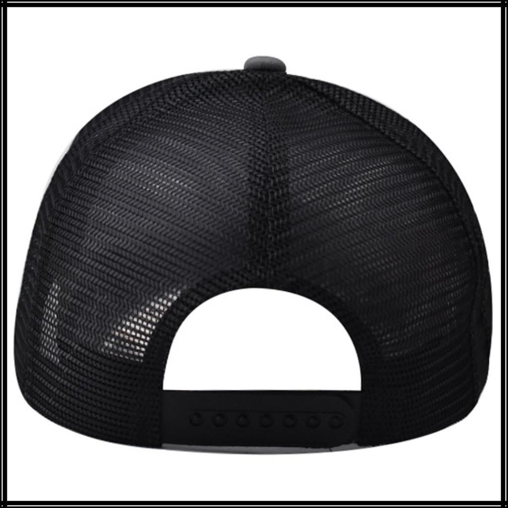 Hat Cap Embroidery Print Design Mesh Casual Sports Men Women CZA466 [White Fang] (Black)