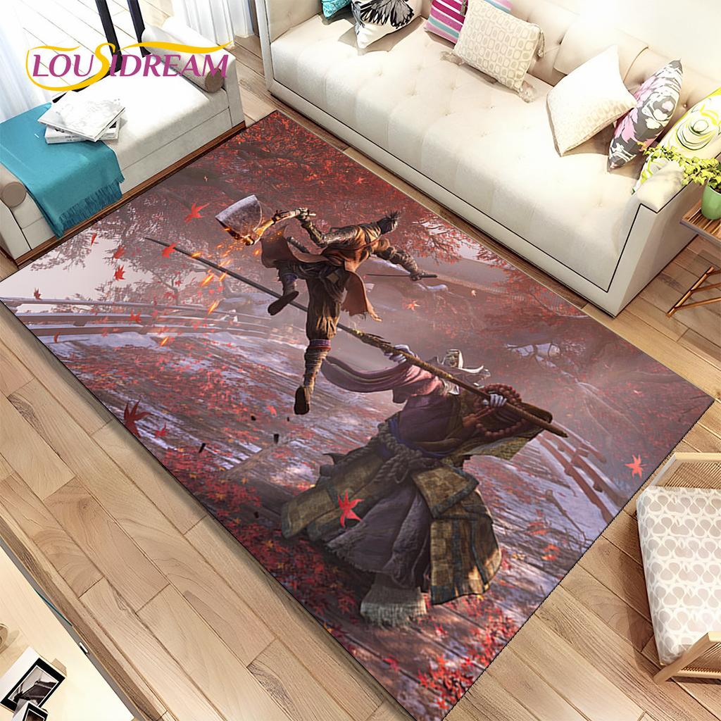 3D HD Sekiro Series Game Gamer Area Rug,Carpet Rug for Home Living Room Bedroom Sofa Doormat Decor,kids Play Non-slip Floor Mat