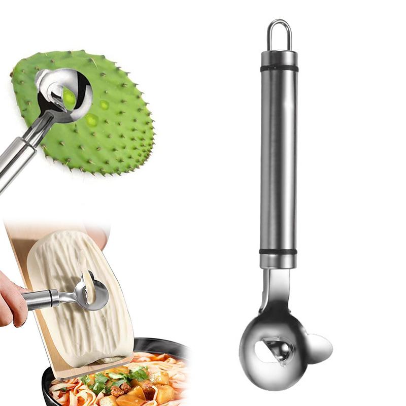 

Ложка-овощечистка для кактусов, Нержавеющая сталь Cuchara Pelador De Nopales, Многофункциональный инструмент для чистки кактусов