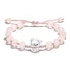 Trendy Line Art Puppy Bracelet Set: Sweet Woven Rope for Valentine’s, Cartoon Couple, Birthday Gifts