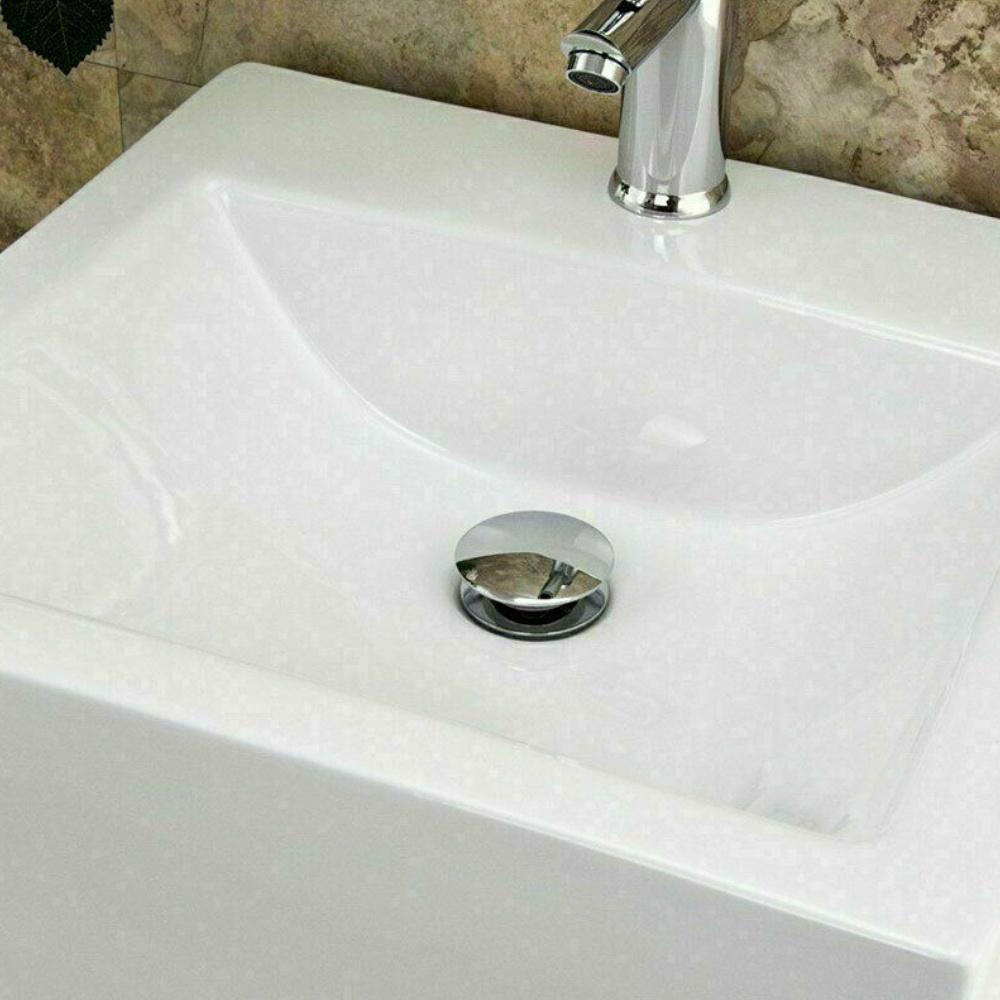 65mm Chrome Bathroom Sink Waste Plug - Screw On Cap For 39mm Push Button Pop Up - View #6