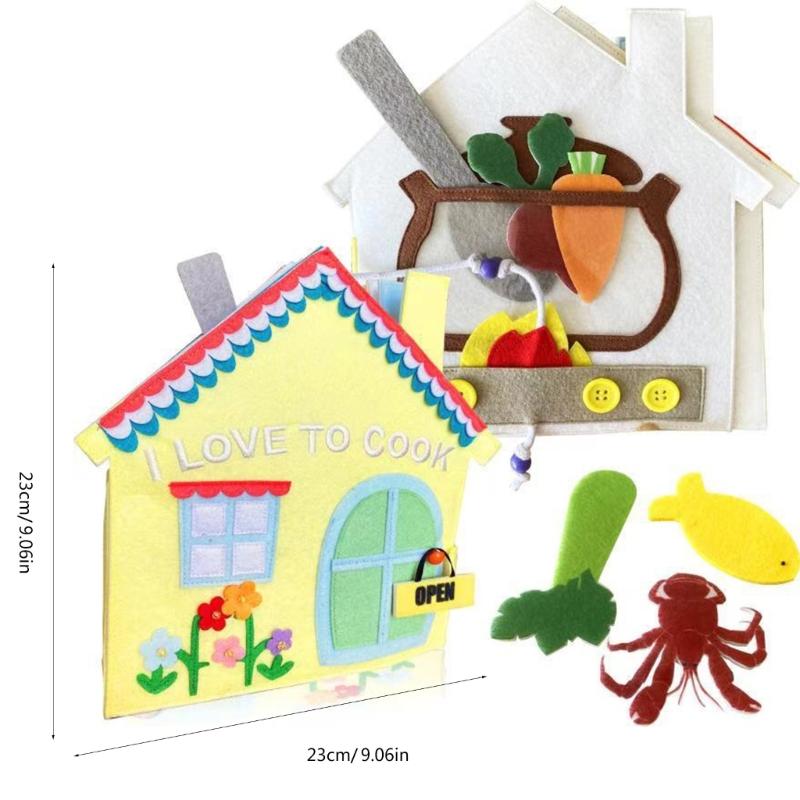 Sensory Activity Book Toddler Quiet Books Brain Developmental Cognitive Fabric Book Toy Preschooler Teaching Aids Book