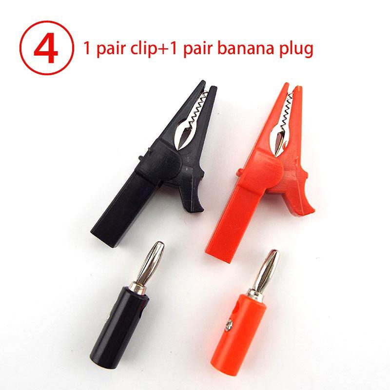 

4mm banner plug and Crocodile Clamp Probe Alligator Clip electric diy Test lead Probe Black Red Socket Cable Insulated clips