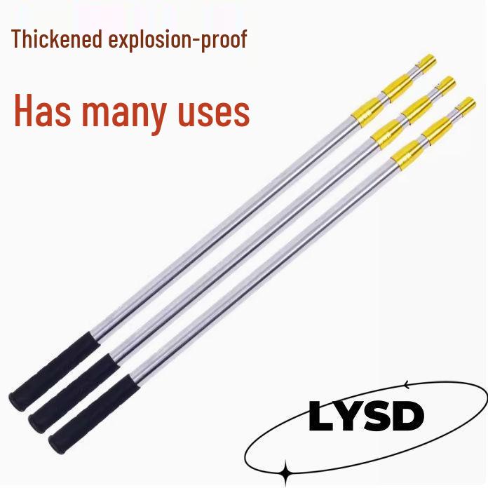 Telescopic Stainless Steel Fishing Net Pole - Large, Thickened, Universal for Fish & Birds