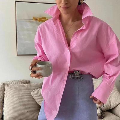 European and American Retro Spring and Autumn Office Women's Lapel Shirt Top