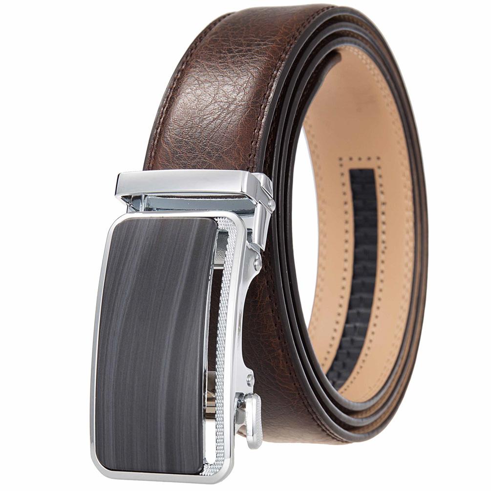 1Pcs Fashion Versatile Business Men'S Belt, Cowhide Belt Automatic Buckle Men'S Belt Ly36-35576-1