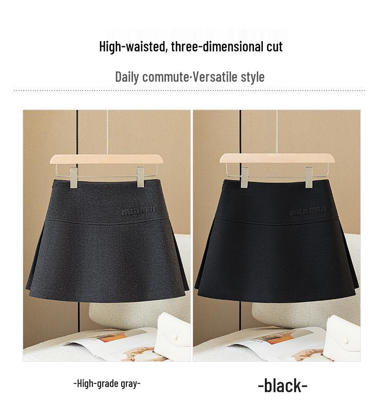 2025 Autumn/Winter High Waist Stretch Woolen Skirt Shorts for Adults