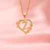Trendy Luxury Heart and Flower Pendant Necklace for Women