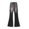Micro Jeans for Women High Waist Pant Stretch Flared Trousers Tassel Splicing Trousers