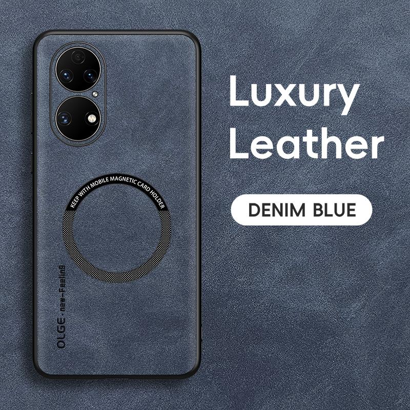 

Магнитный Ретро Кожаный Мягкий Чехол для Huawei P50 Pro P50Pro Беспроводная Зарядка Чехол для Телефона For Huawei P50 Pro