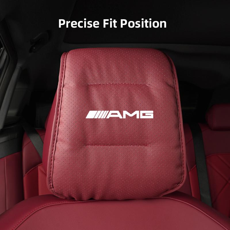 1Pcs Car Seat Headrest Protector Auto Pillow Cover For Benz AMG CLA GLA GLB EQB EQE Brabus GLK GLE A B C E Class A180 W214 W221 UO2
