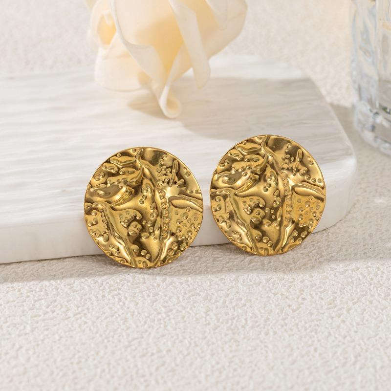 Stainless Steel Stud Earrings, Titanium Steel Statement Earrings, 18k Gold Women's Jewelry, High-end Black Earrings